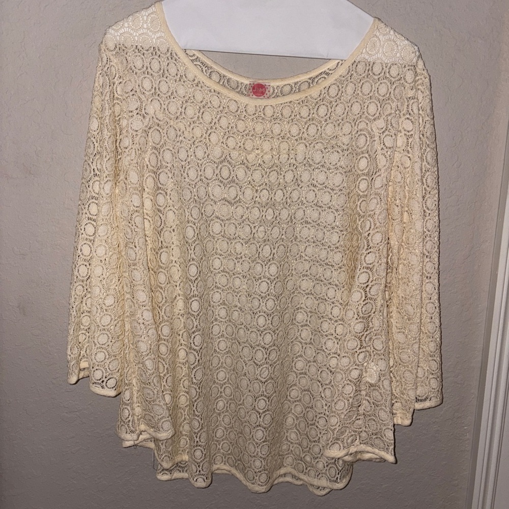 Elegant Cream Lace Women's Top